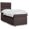 vidaXL Posteľný rám boxsping s matracom hnedý 90x200 cm látka