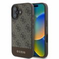 Púzdro Guess pre iPhone 16 6,1" GUHCP16SG4GLBR hnedý tvrdý obal 4G Bottom Stripe