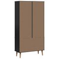 vidaXL Vitrínový kabinet s sklom MOLDE 90 x 35 x 175 cm Čierna