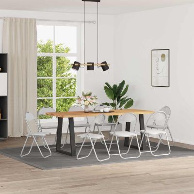 vidaXL Skladacia stolička 8 pcs Biela a šedá 48 x 43,5 x 81 cm