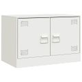 vidaXL TV skrinky 2 ks biele 67x39x44 cm oceľ