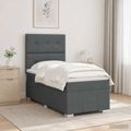 vidaXL LED boxspring posteľ s matracom Tmavosivá 80 x 200 cm Látka