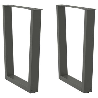 vidaXL Nohy k jedálenskému stolu v tvare V, 2 ks, antracitové, 70 x (72 – 73,3) cm, oceľ