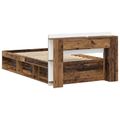 vidaXL Rám postele so skladom Staré drevo 75 x 190 cm Kompozitné drevo
