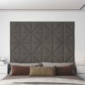 vidaXL Nástenné panely 12 ks tmavosivé 30x30 cm zamat 0,54 m²