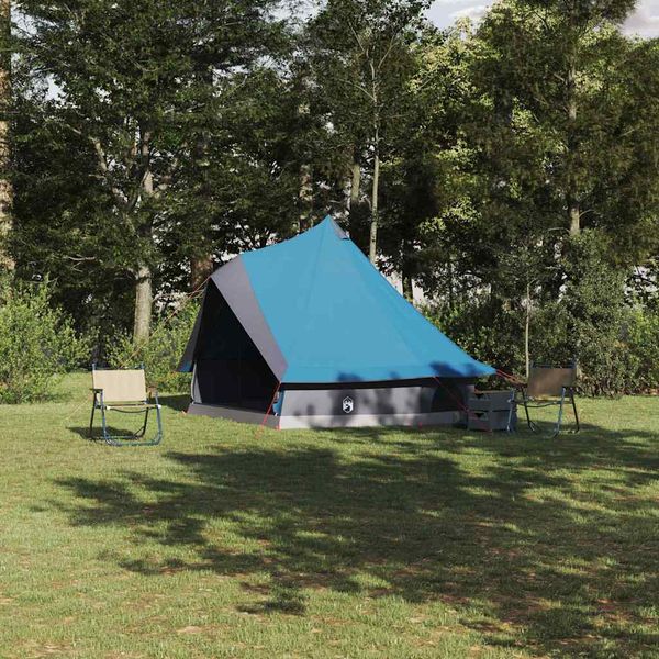 vidaXL Tipi stan so strechou s úložiskom Modrá 400 x 346 x 250 cm taft