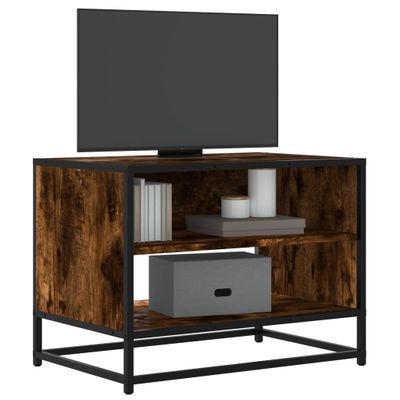 vidaXL TV skrinka dymový dub 61x40x46 cm kompozitné drevo a kov