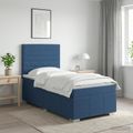 vidaXL LED boxspring posteľ s matracom Modrá 80 x 200 cm Látka