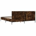 vidaXL Posteľný rám dymový dub 200x200 cm kompozitné drevo a kov
