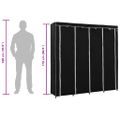 vidaXL Šatník so 4 priehradkami čierny 175x45x170 cm