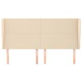 vidaXL Čelo postele so záhybmi krémové 163x23x118/128 cm látka
