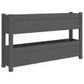 vidaXL Kvetináč sivý 112x25x66 cm borovicový masív