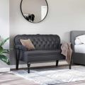 vidaXL Chesterfield lavica Čierna 119,5 x 64,5 x 75 cm Umelá koža