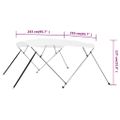 vidaXL Strieška Bimini so 4 oblúkmi, biela 243x210x137 cm