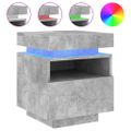 vidaXL Nočné stolíky s LED svetlami 2 ks betónovo sivé 40x39x48,5 cm
