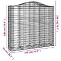 vidaXL Oblúkové gabiónové koše 2ks 200x50x180/200cm pozinkované železo