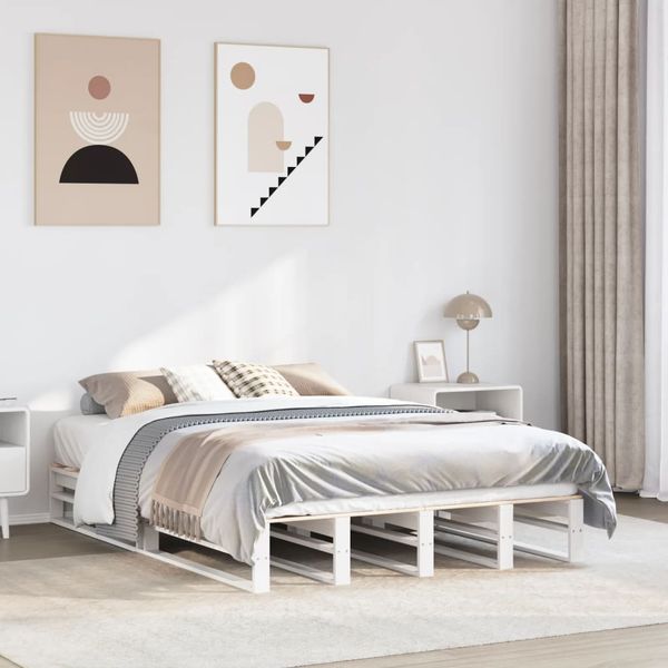 vidaXL Posteľ s matracom biela 120x200 cm borovicový masív