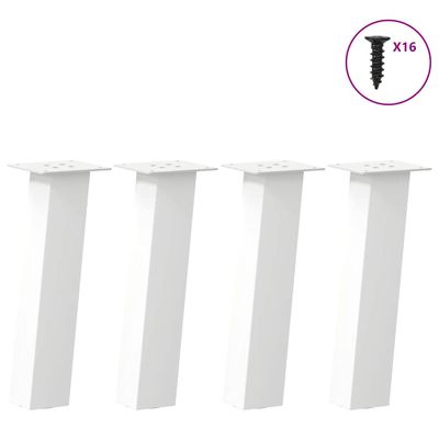 vidaXL Nohy konferenčného stolíka 4 ks biele 42 cm oceľové