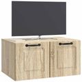 vidaXL Nástenná TV skrinka Nástenný Dub sonoma 59,5 x 41 x 30 cm