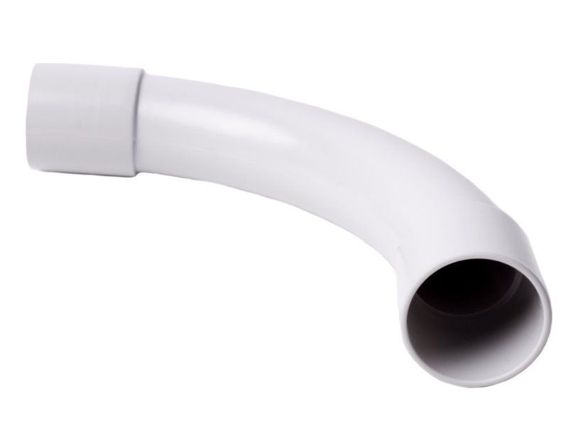 Koleno 90° pre tuhé elektroinstalačné trubky PVC pr. 20 mm, svetlo sivé