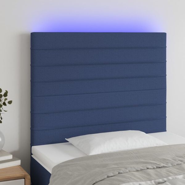 vidaXL Čelo postele s LED čierne 100x5x118/128 cm umelá koža
