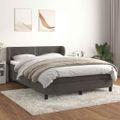 vidaXL Posteľný rám boxspring s matracom tmavosivý 140x200 cm zamat