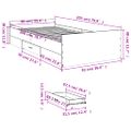 vidaXL Posteľný rám so zásuvkami betónovosivý 90x200cm kompozit. drevo