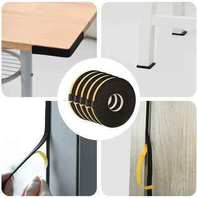 vidaXL Samolepiaca penová páska 5 pcs Čierna 15mm x 10m CR Pena
