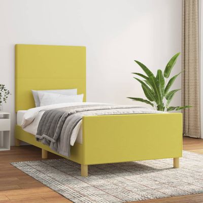 vidaXL Posteľ bez matraca zelená 100x200 cm látka