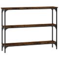 vidaXL Konzolový stolík dymový dub 100x22,5x75 cm kompozitné drevo