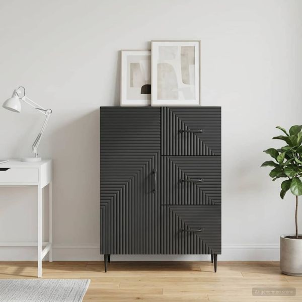 vidaXL Servírovacia skriňa Čierna 66 x 34,5 x 89,5 cm Kompozitné drevo