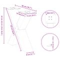 vidaXL Nohy konferenčného stolíka v tvare X, 2 ks, prírodná oceľ, 50 x (42-43) cm, oceľ