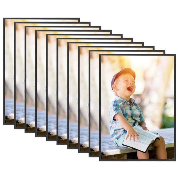 vidaXL Fotorámiky na stôl, koláž 10 ks, čierne 15x21 cm, MDF