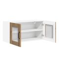 vidaXL Nástenný sklenený kabinet LUCCA Dub artisan 80 x 31 x 40 cm