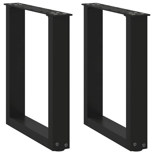 vidaXL Nohy konferenčného stolíka v tvare U, 2 ks, čierne, 28 x (42-43) cm, oceľové