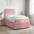 vidaXL Posteľ boxspring s matracom Ružová 120 x 200 cm Zamat