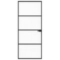 vidaXL Domové dvere 83 x 201,5 x 3,5 cm Hliník a tvrdené sklo