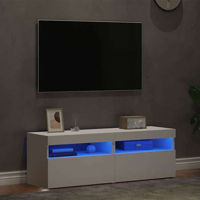 vidaXL TV skrinky s LED svetlami biele 60x35x40 cm