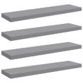 vidaXL Plávajúce nástenné police 4 ks, sivé 90x23,5x3,8 cm, MDF