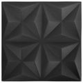 vidaXL Nástenné panely 12 ks 50 x 50 cm Origami Čierny XPS Pena