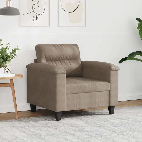 vidaXL Kreslo sivohnedé 60 cm mikrovláknová látka