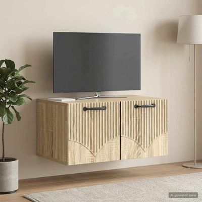 vidaXL Nástenná TV skrinka Nástenný Dub sonoma 59,5 x 41 x 30 cm
