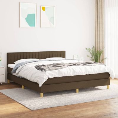 vidaXL Boxspring posteľ s matracom tmavohnedá 160x200 cm látka