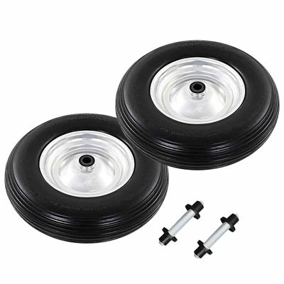 vidaXL Kolesá na fúrik z PU s nápravami 2 ks 4.00-8 390 mm