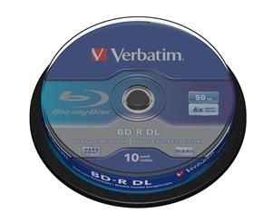 VERBATIM BD-R DL(10-pack) 50GB/6x/spindle
