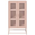 vidaXL Highboard Pink 68x39x123 cm Oceľ