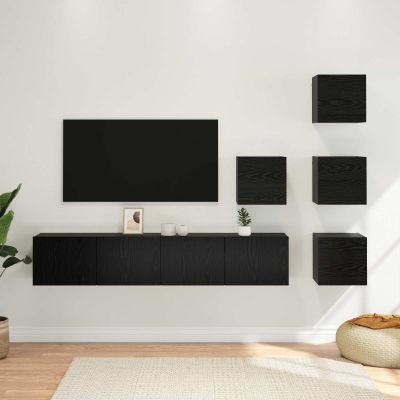 vidaXL Zostava TV skriniek 6 pcs 80 x 30 x 30 cm Čierny dub
