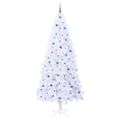 vidaXL Umelý vianočný stromček s 300 LED-i Biela 240 cm PVC a oceľ