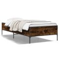vidaXL Posteľný rám dymový dub 90x190 cm kompozitné drevo a kov