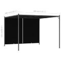vidaXL Záhradná pergola s výsuvnou strechou antracitová 3x3 m
